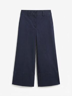 J. Crew Navy Wide-Leg Crop Trousers